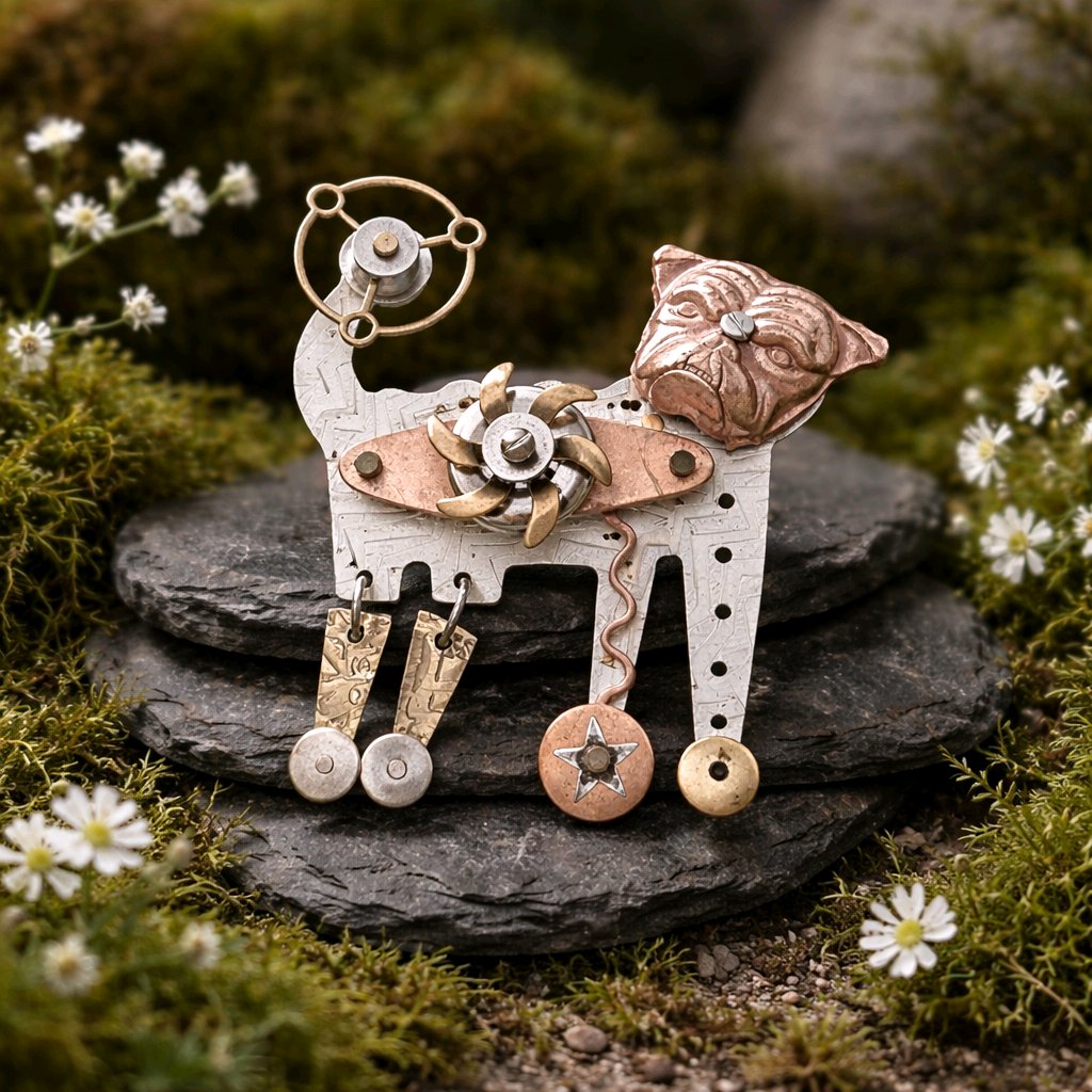 Beth Piver Steampunk dog brooch