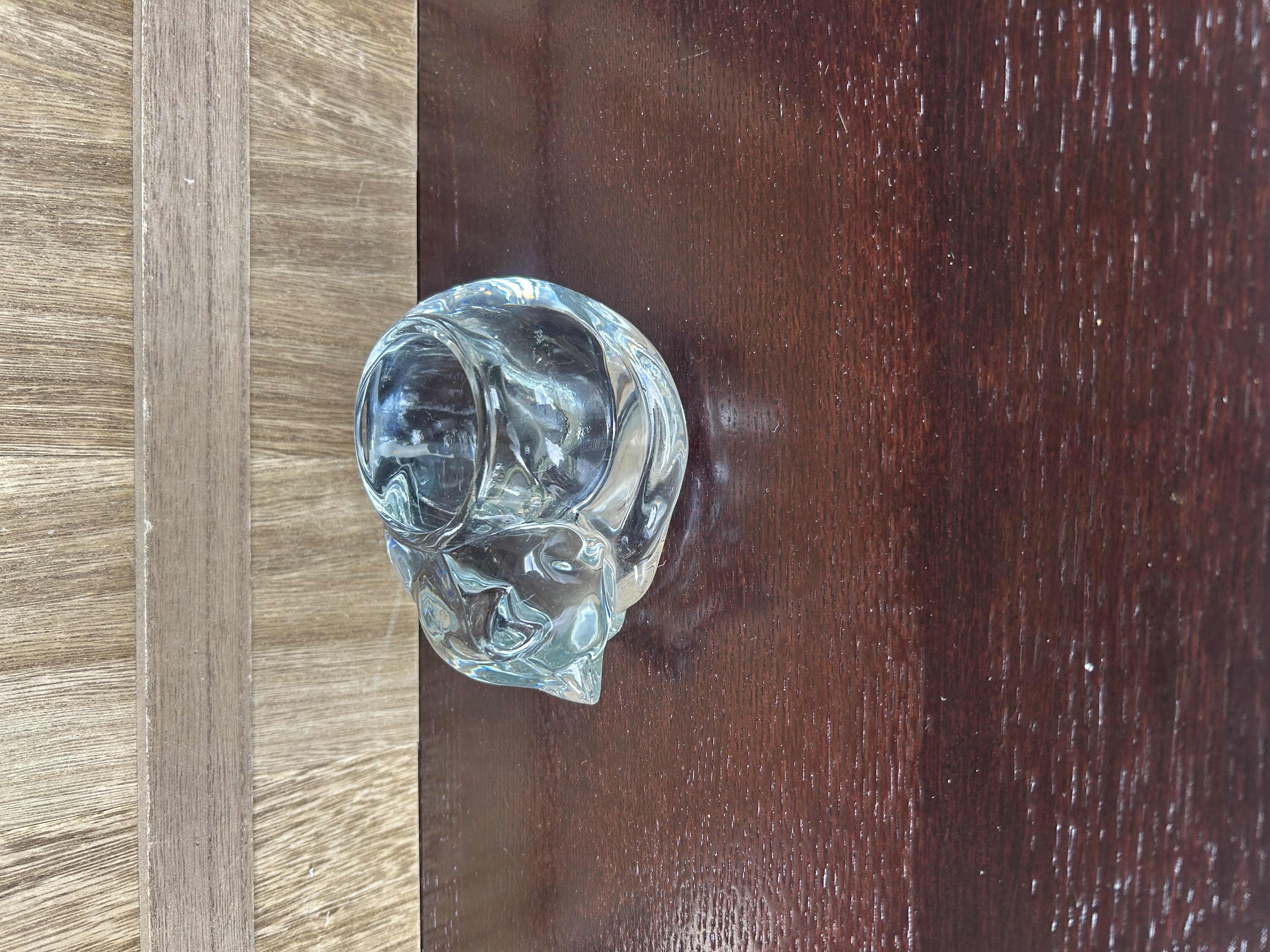 VTG glass slapping cat candle holder