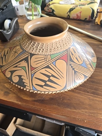 Handcoiled Casas Grandes Mata Ortiz Pottery Fine Line Design by Mario Olivas