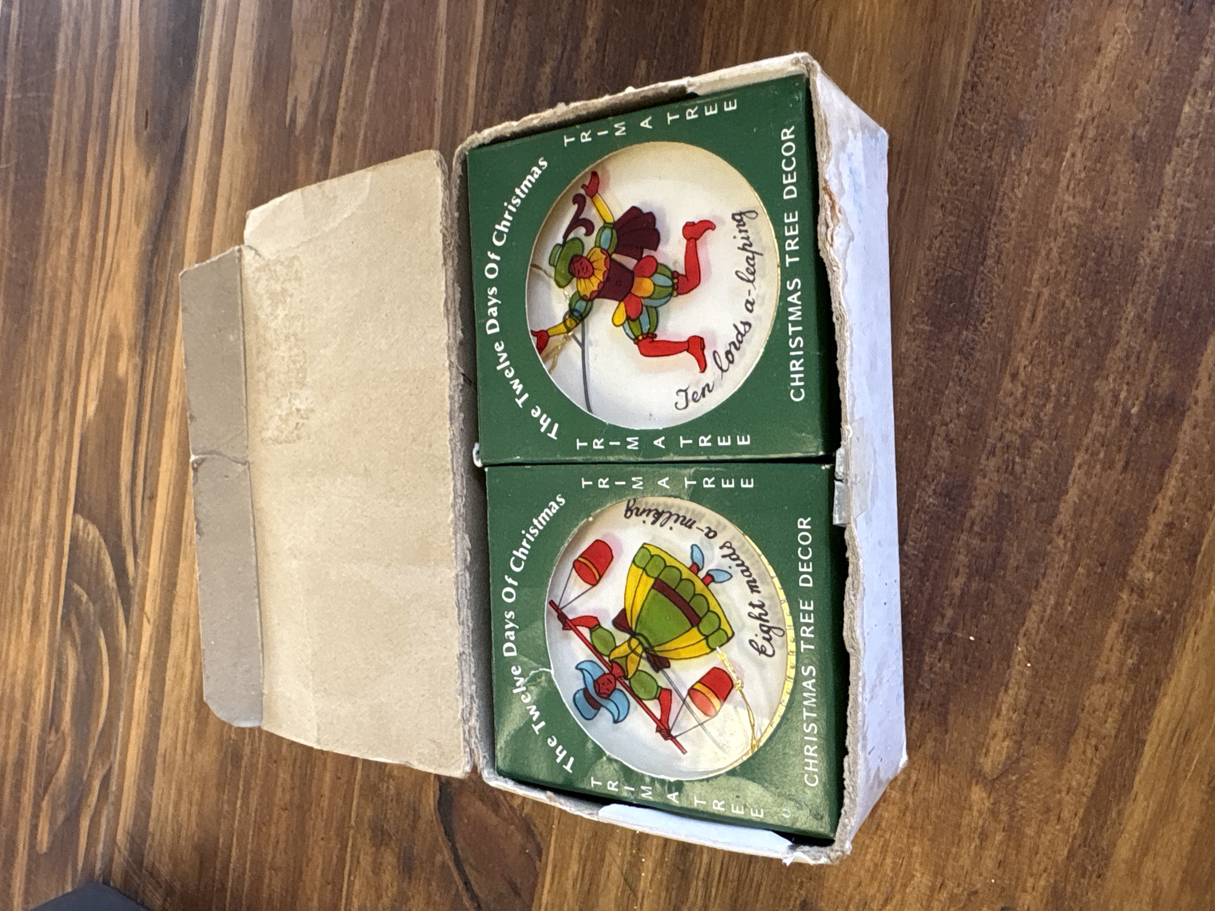 Vintage 12-Days of Christmas Set of Ornaments