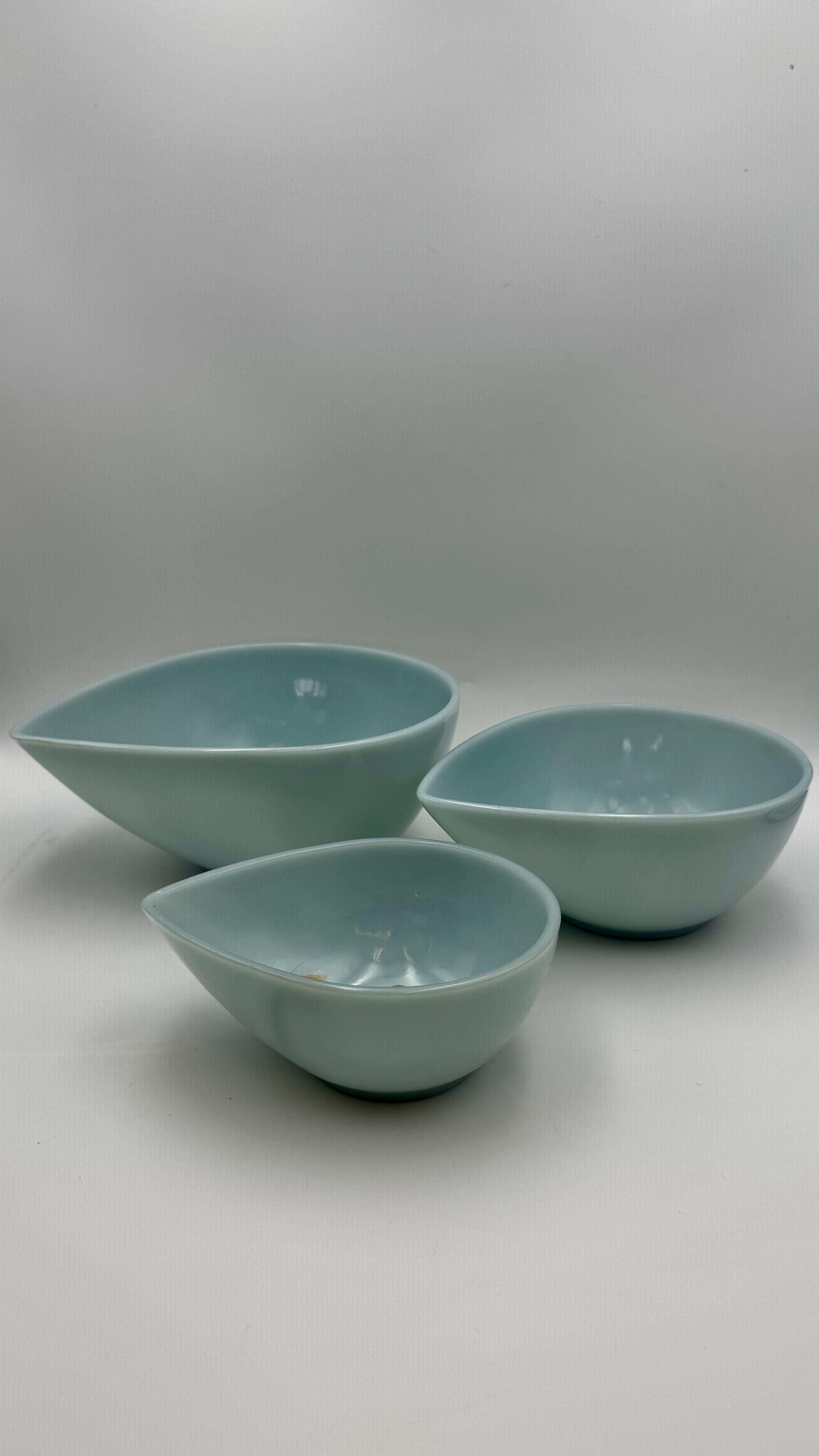 Fire-King Turquoise Blue mixing bowl set -  RARE