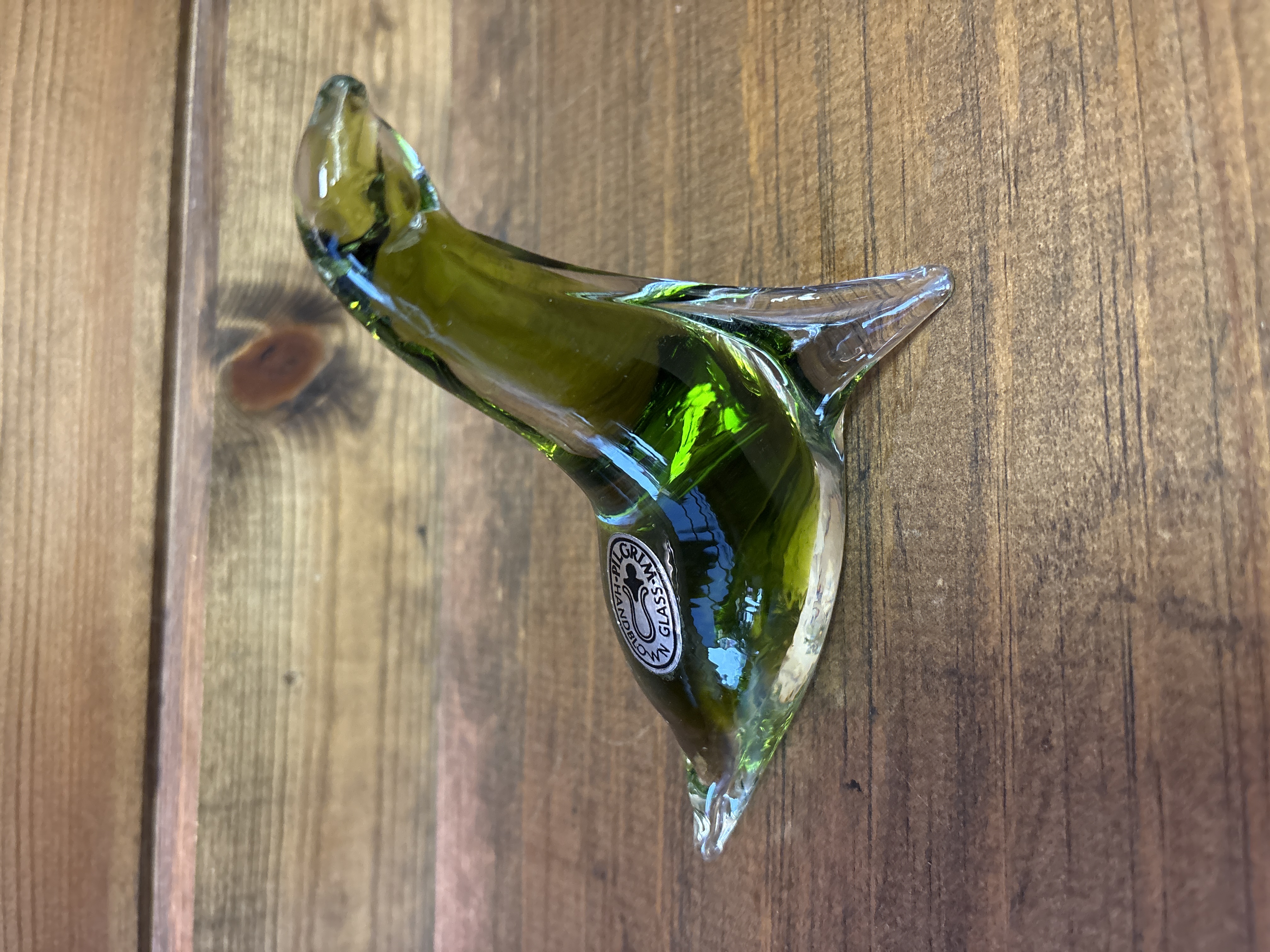 Vintage Pilgrim Green Glass Seal