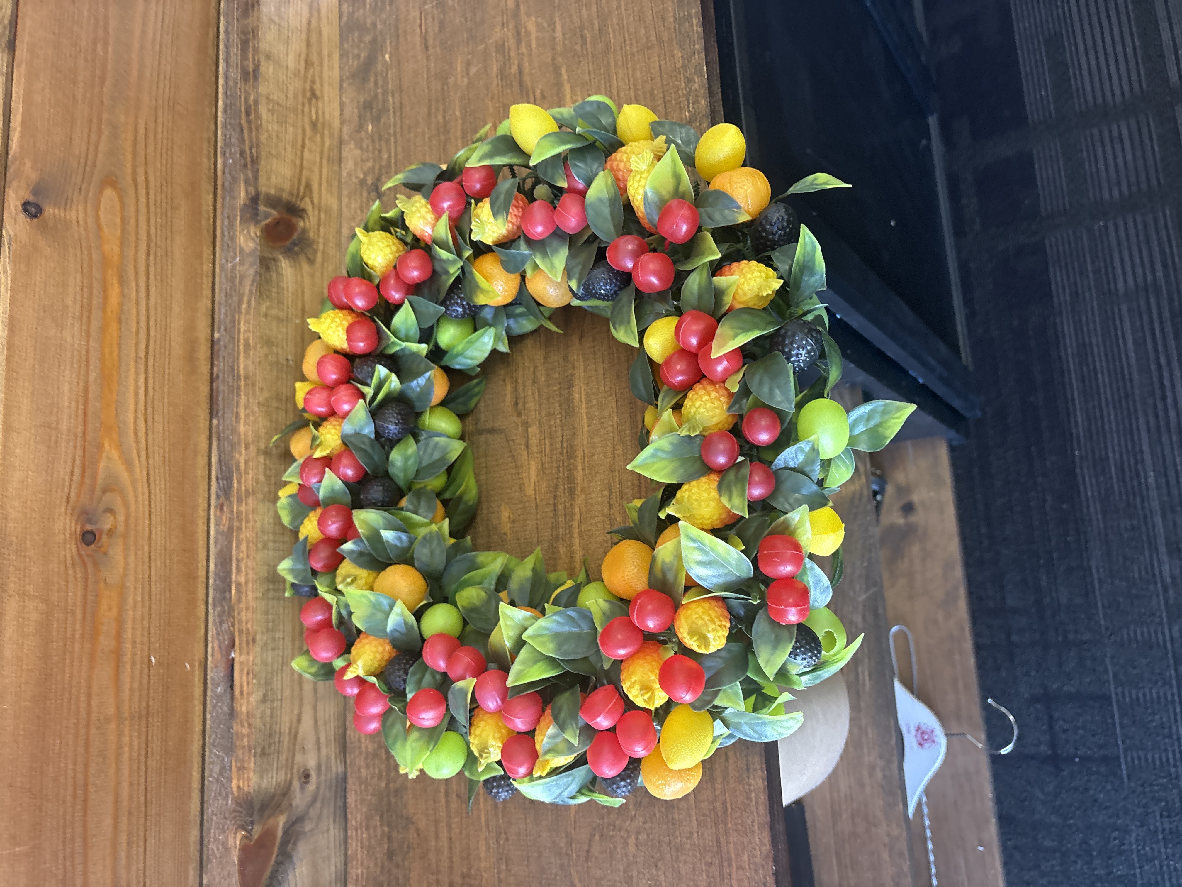 Vintage Plastic Fruit Wreath
