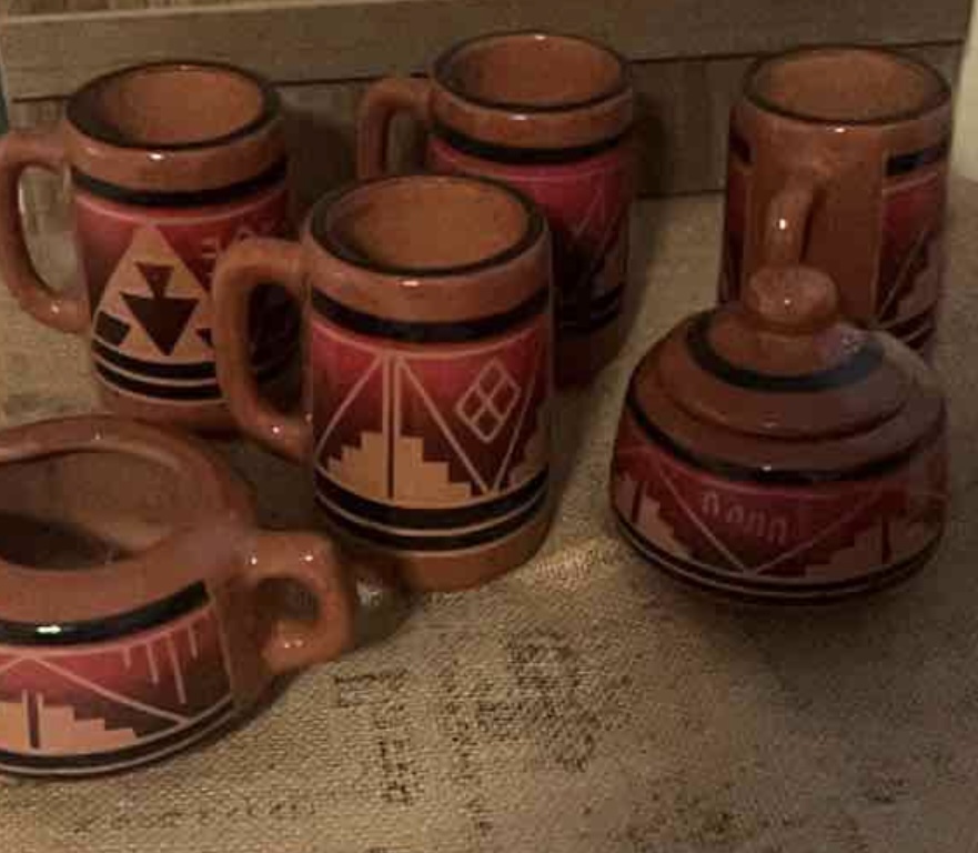 VTG Sioux (6pc) Signed Pottery Set