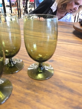 Forest green water glasses