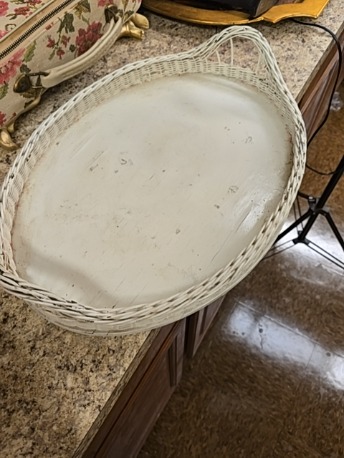 Wicker serving tray