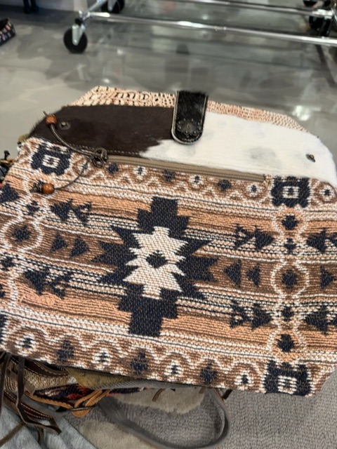 Myra Bag Purse, Brown/White, One Size