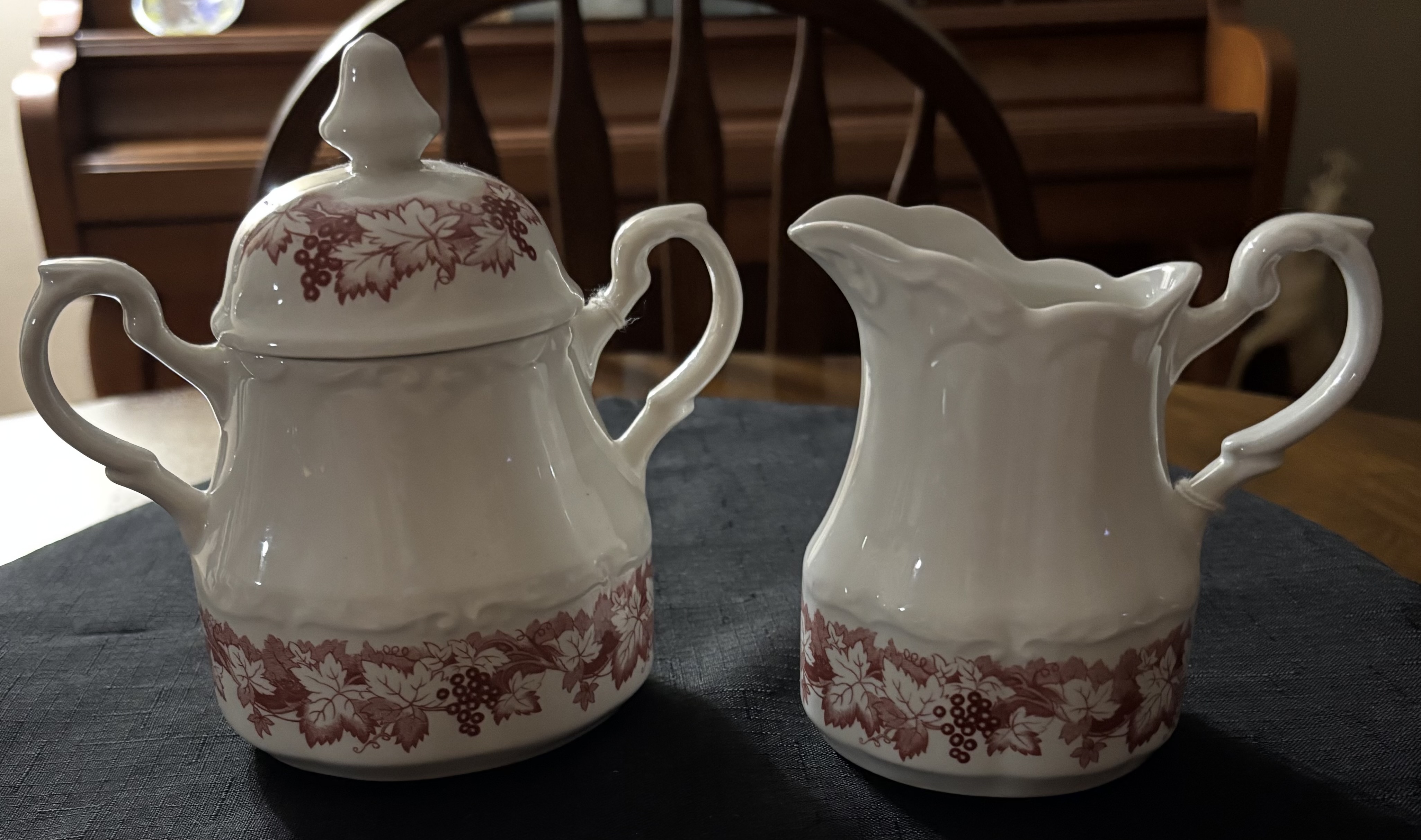 Vintage Sugar Bowl and Creamer Set