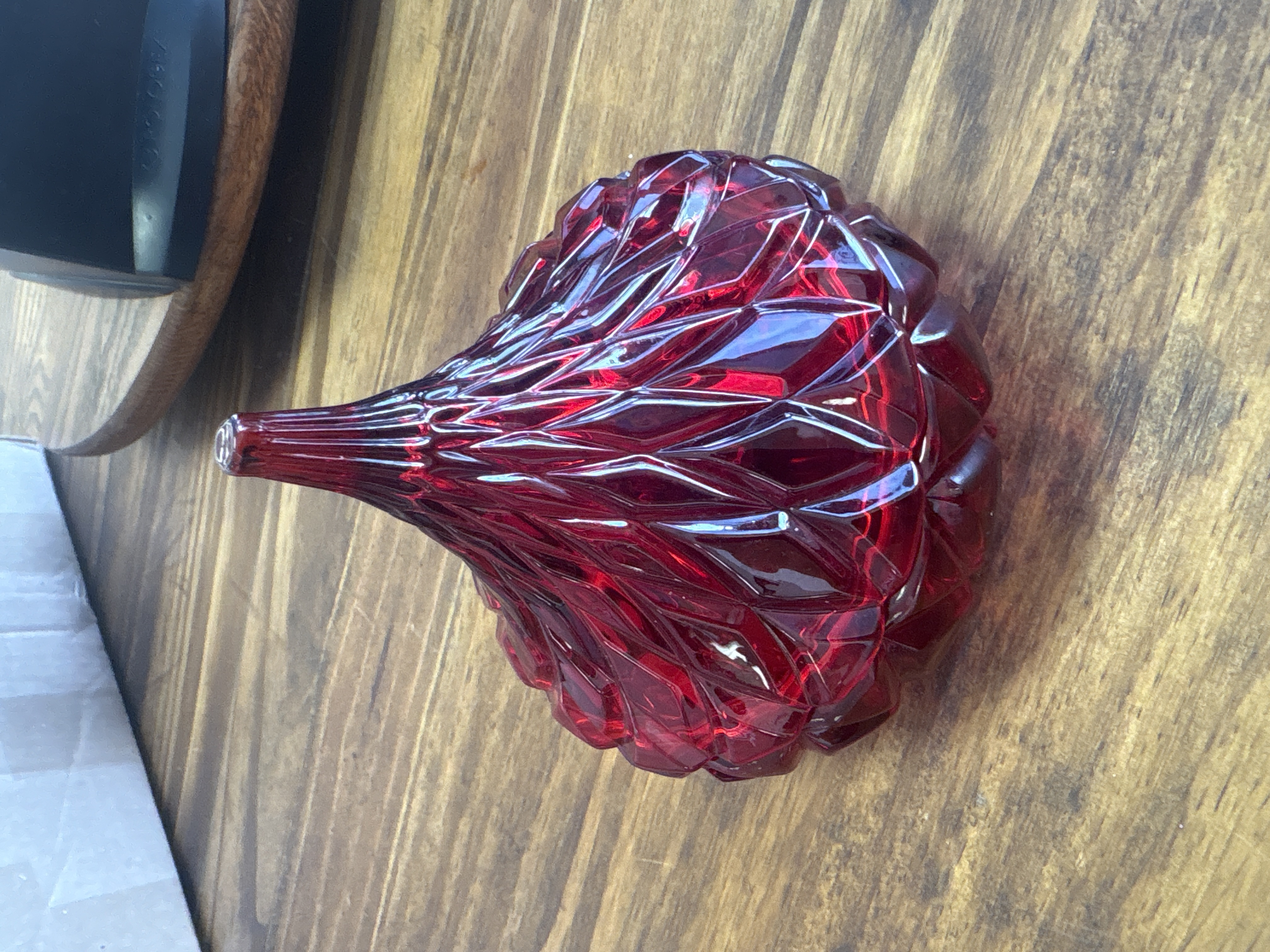 Vintage Shannon Red Crystal Lidded Candy Dish