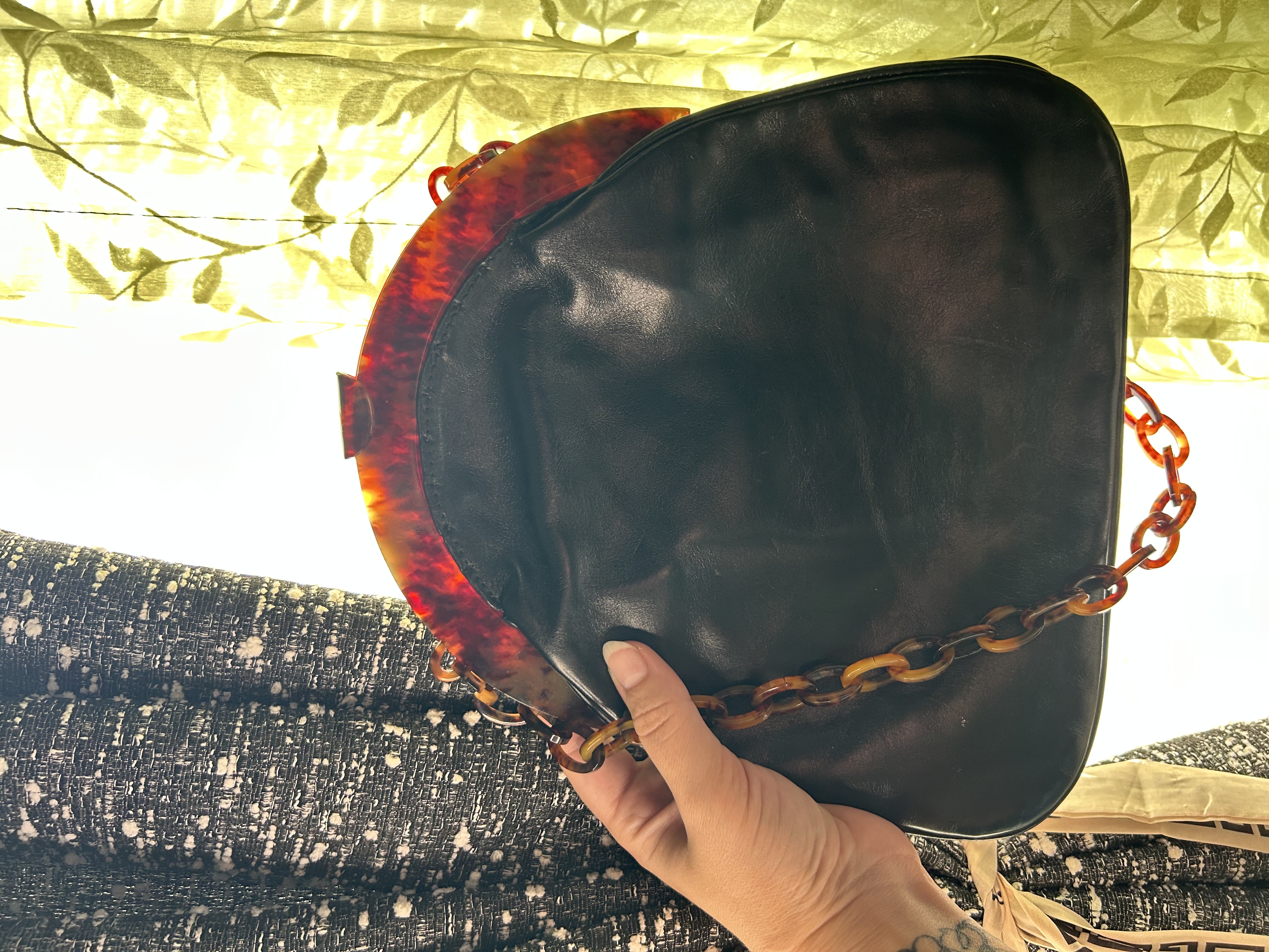 Vintage minaudière 1950s and 1960s tortoiseshell Leather Bag