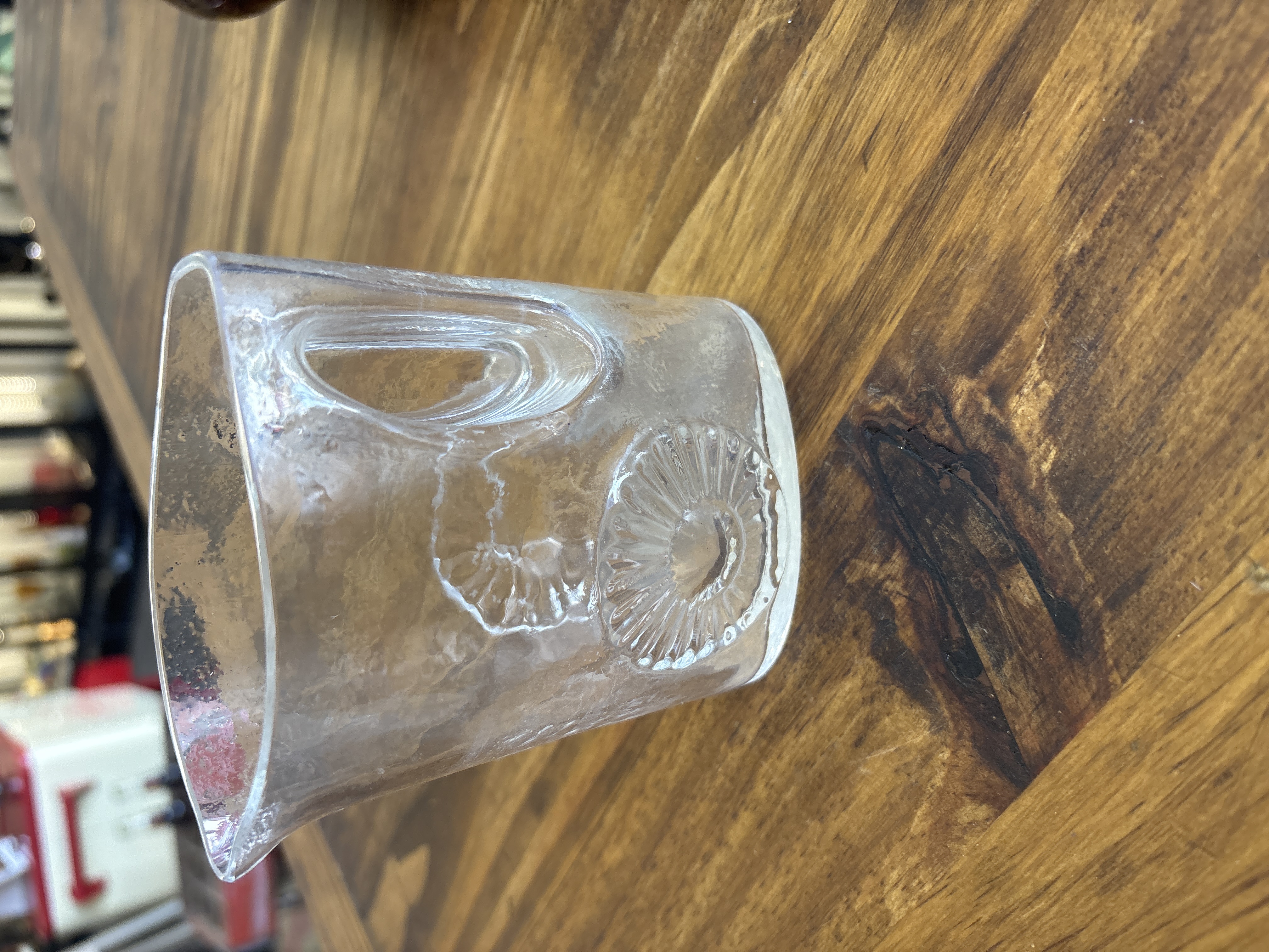 Vintage CJ Reidel Floral Glass Pitcher